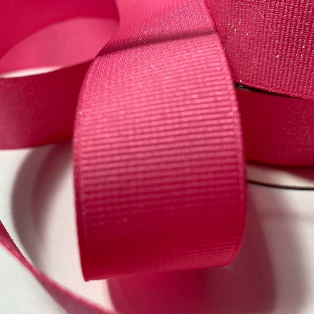 10 Rolls Pink Ribbed Glitter Ribbon 7/8" - Picture 4 of 15